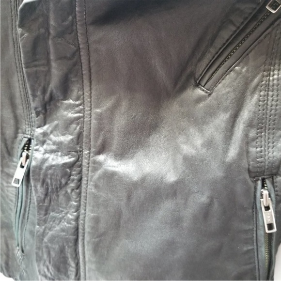 Line The Label Designer Asymmetrical 100% Lambskin Black Leather Jacket XS - Picture 8 of 14